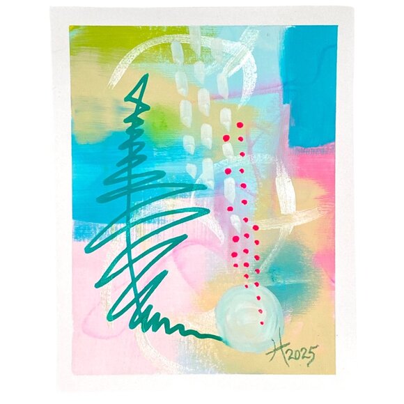 Hoedown Original Acrylic Painting 5x7in Frame Ready Wall or Desktop Art - Picture 1 of 4